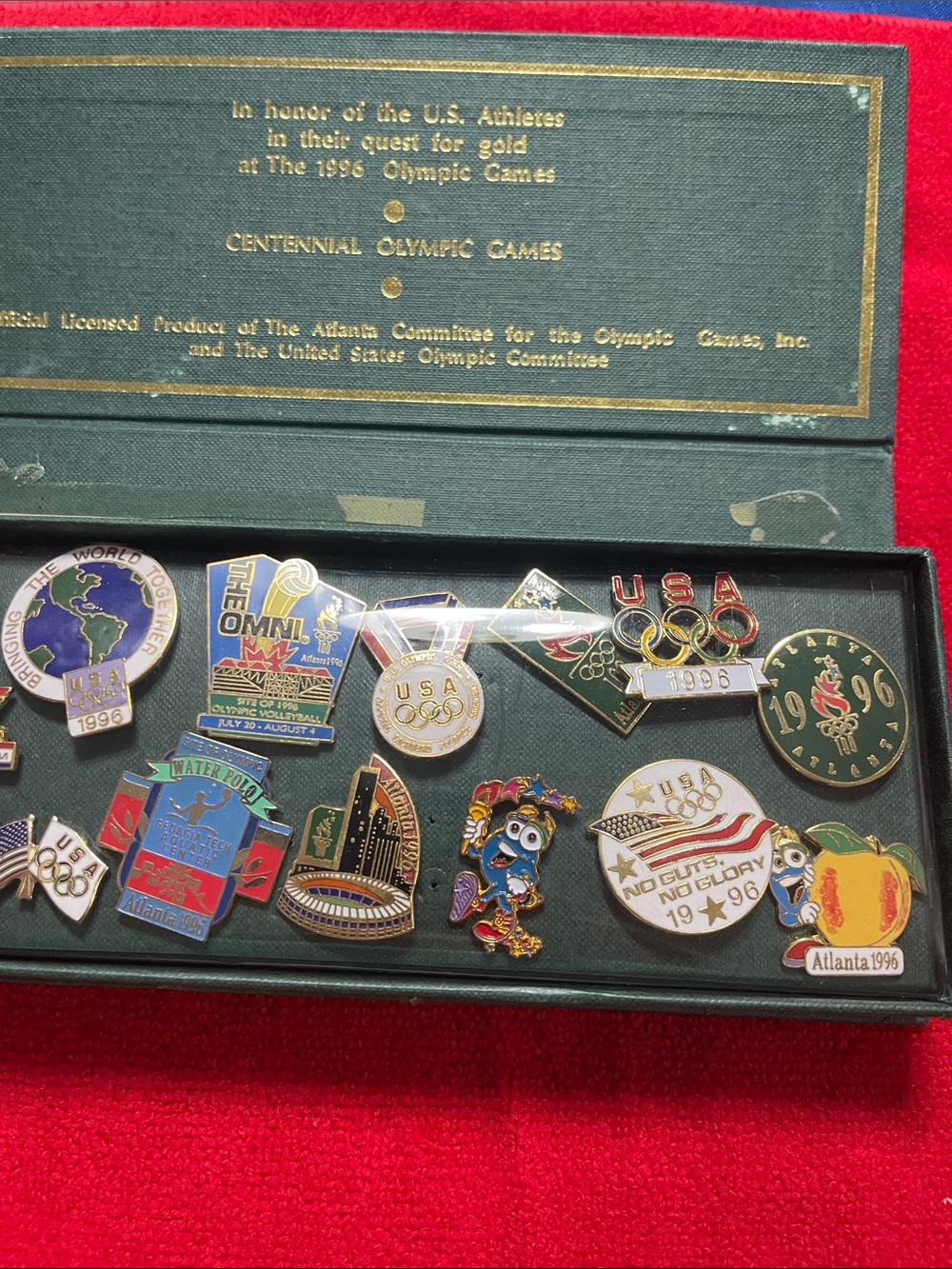 1996 Atlanta Olympic Games Official 15 Pin Collector Set With Presentation Case